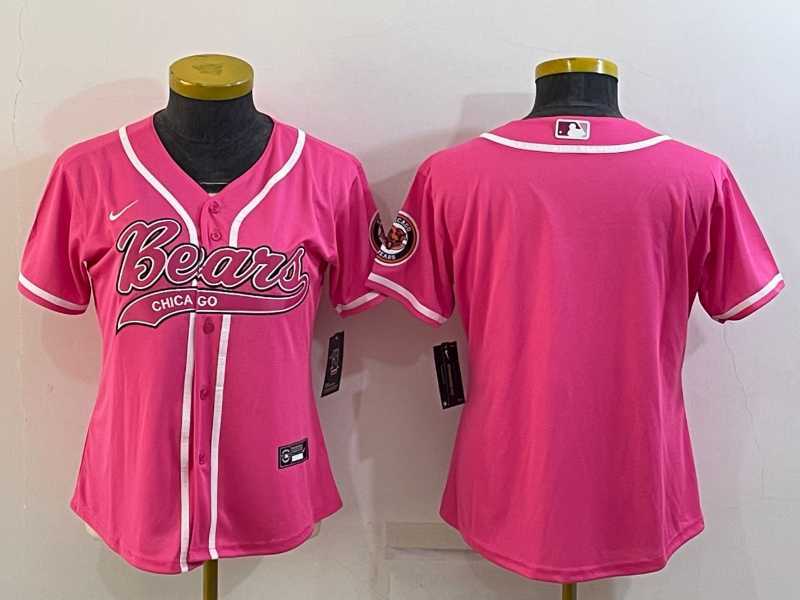 Women's Chicago Bears Blank Pink With Patch Cool Base Stitched Baseball Jersey,We sell and wholesale Women's Chicago Bears Blank Pink With Patch Cool Base Stitched Baseball Jersey on line form chian!